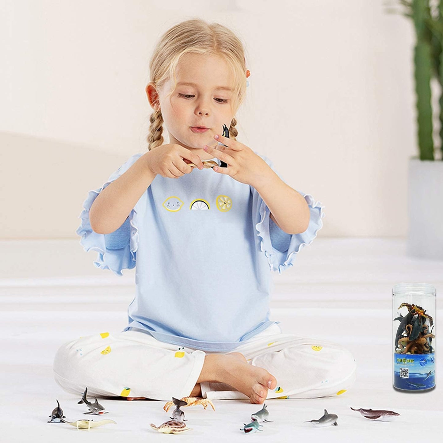 Sea Animal Toys for Kids 12Pcs Ocean Animal Figures Mini Animal Toys Figures under the Sea Party Favor for Boy Including Shark Octopus Crab Plastic Animal Figurines Bath Toys