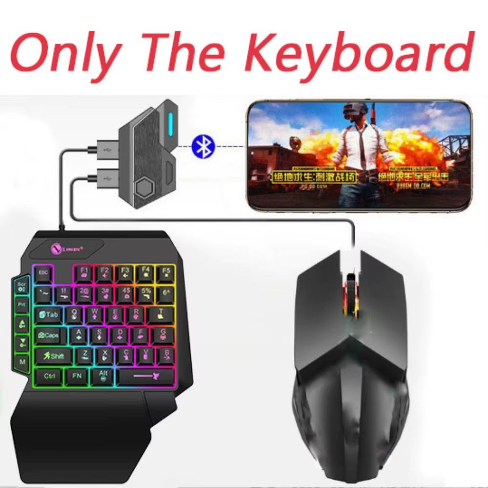 USB Keyboard Mini One Handedly Keyboard Luminous Ultra-Slim Single Hand Keyboard USB Wired Gaming Keyboard Smartphone