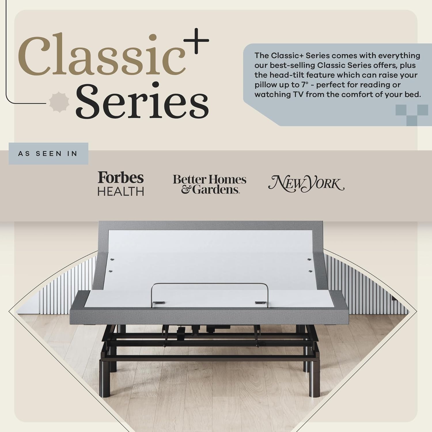 Harmony Adjustable Bed Base, Head and Foot Lift, Massage, Under-Bed Lights, USB, Gel Memory, Zero Gravity Smart Frame - Queen