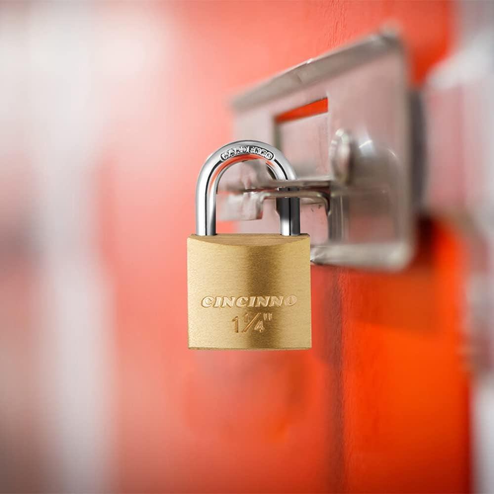 6 Pack Solid Brass Keyed Alike Padlock with Key, Small Locks with Keys for Gym Locker, Case, Backpack, Luggage
