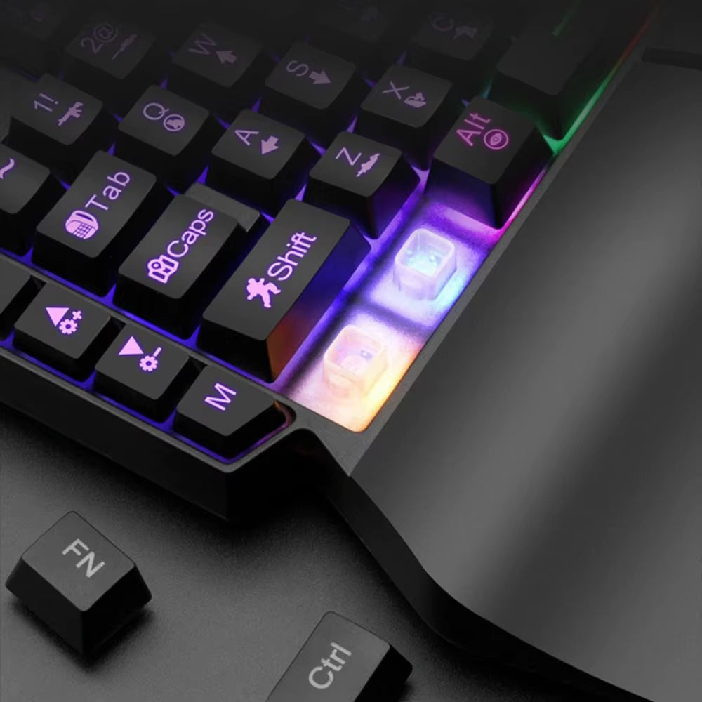 USB Keyboard Mini One Handedly Keyboard Luminous Ultra-Slim Single Hand Keyboard USB Wired Gaming Keyboard Smartphone