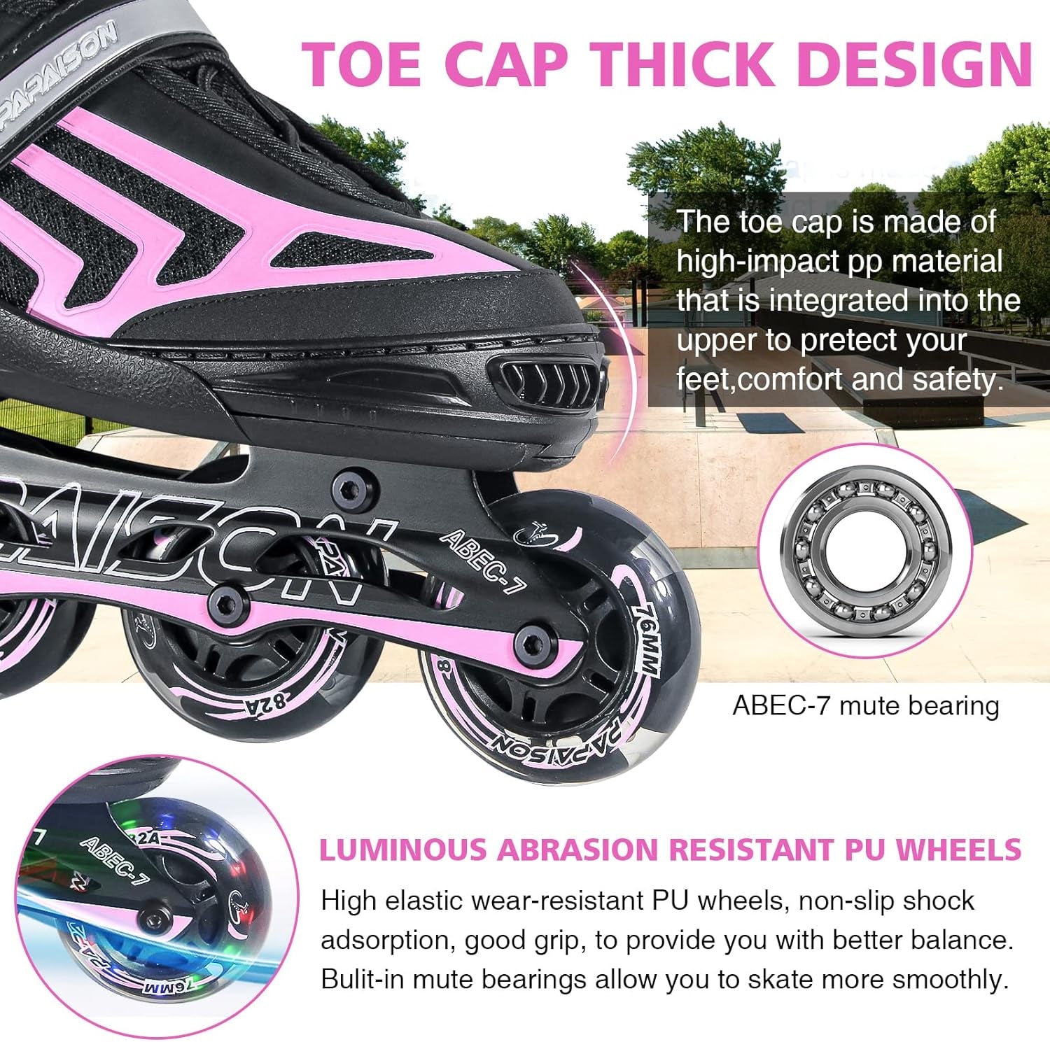 Adjustable Inline Skates for Girls and Boys with Light up Wheels, Beginner Skates Fun Illuminating Roller Skates for Kids Boys and Ladies