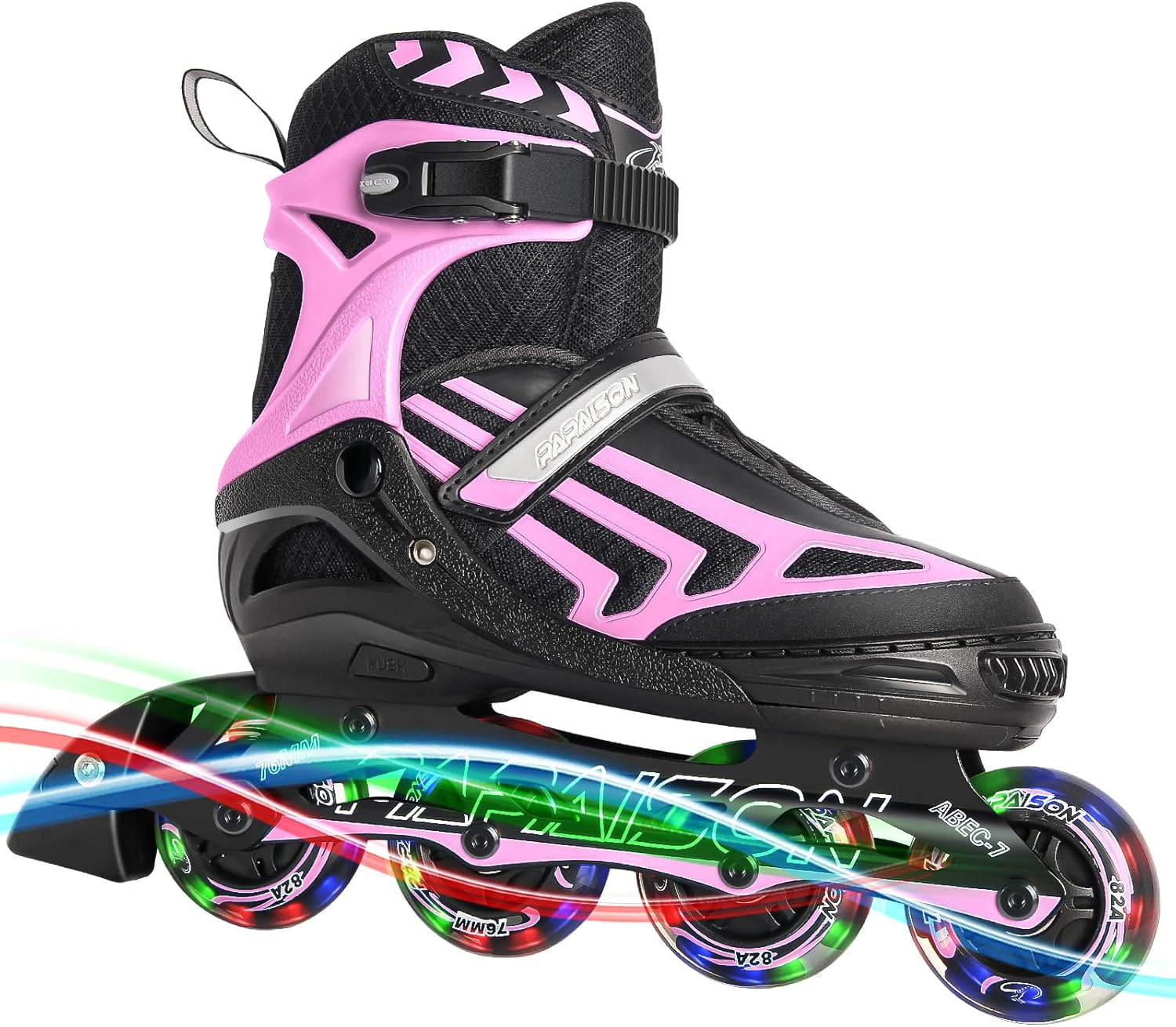 Adjustable Inline Skates for Girls and Boys with Light up Wheels, Beginner Skates Fun Illuminating Roller Skates for Kids Boys and Ladies